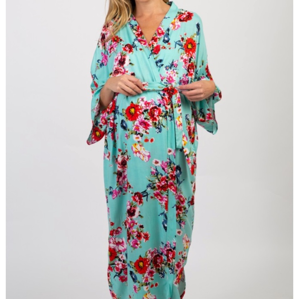 Pink blush maternity robe
